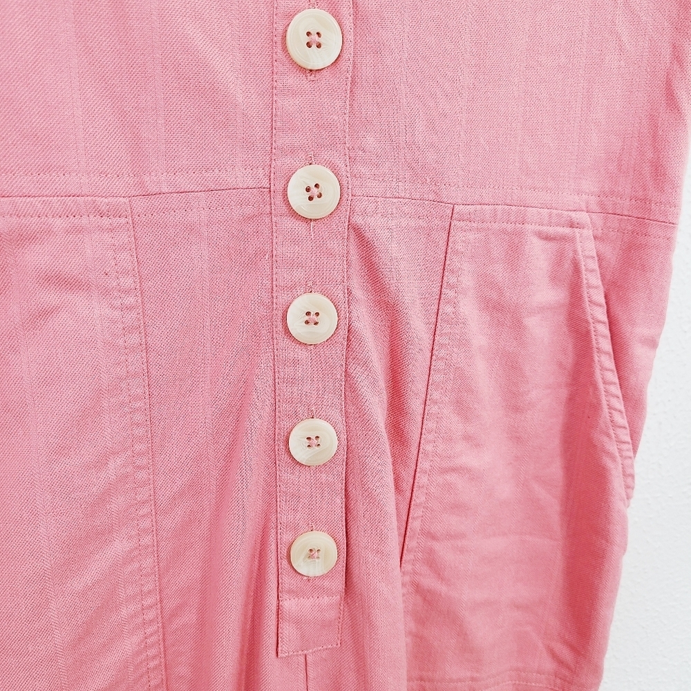Madewell Button-Front Day Jumpsuit Romantic Coral pink size 0 - Picture 5 of 8